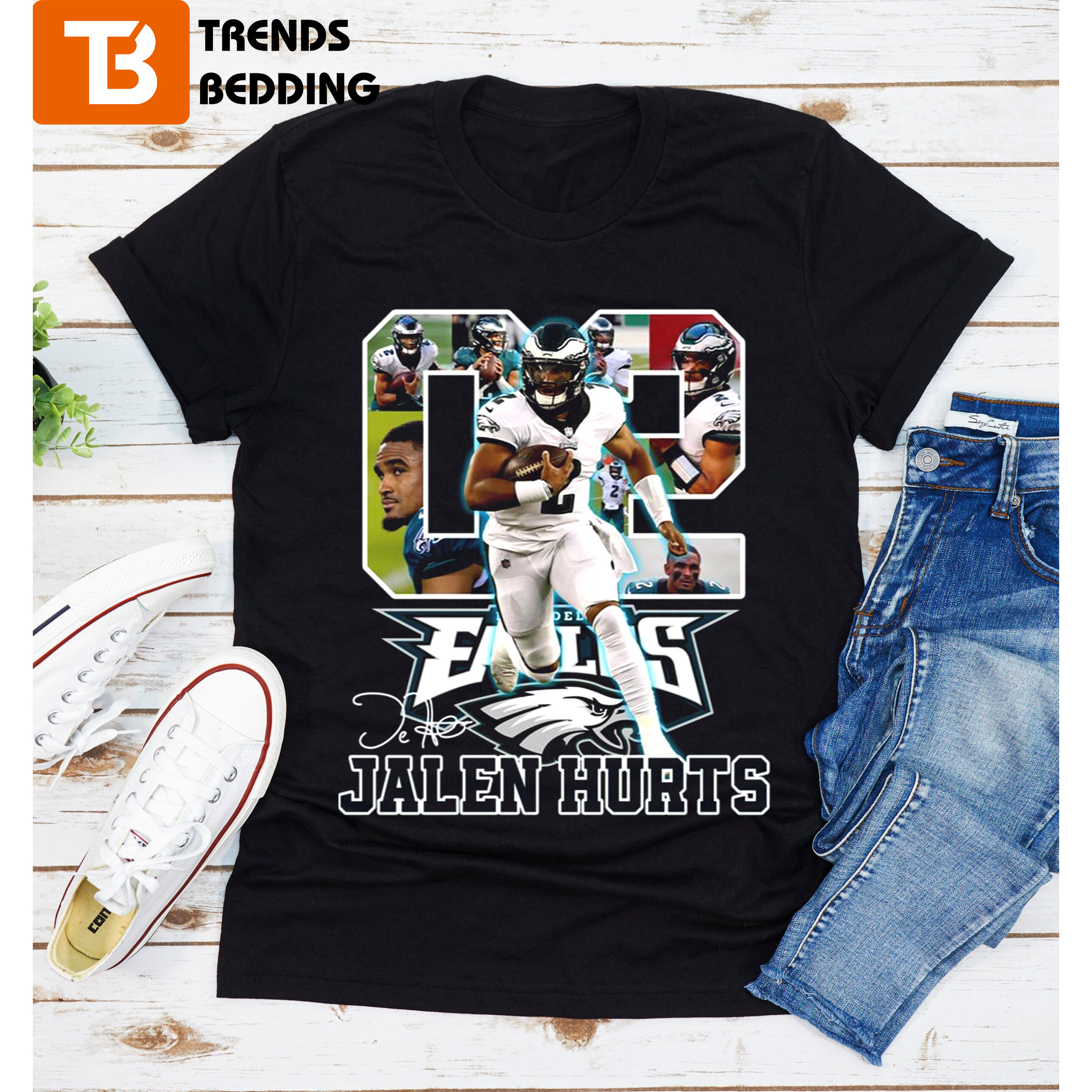 Jalen Hurts Signature Retro 80s 90s T Shirt